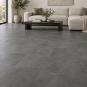IF-9401 Carbon Grey Microcement SPC flooring 12x24 – room view