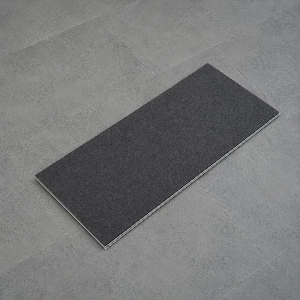 IF-9402 Cement Microcement SPC flooring 12x24 – back with attached IXPE underlay