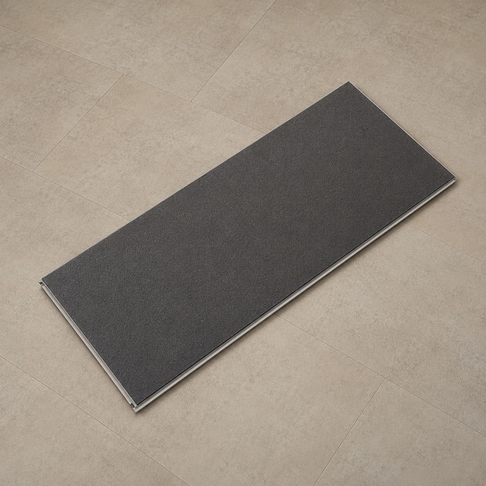 IF-9404 Sand Microcement SPC flooring 12x24 – back with attached IXPE underlay