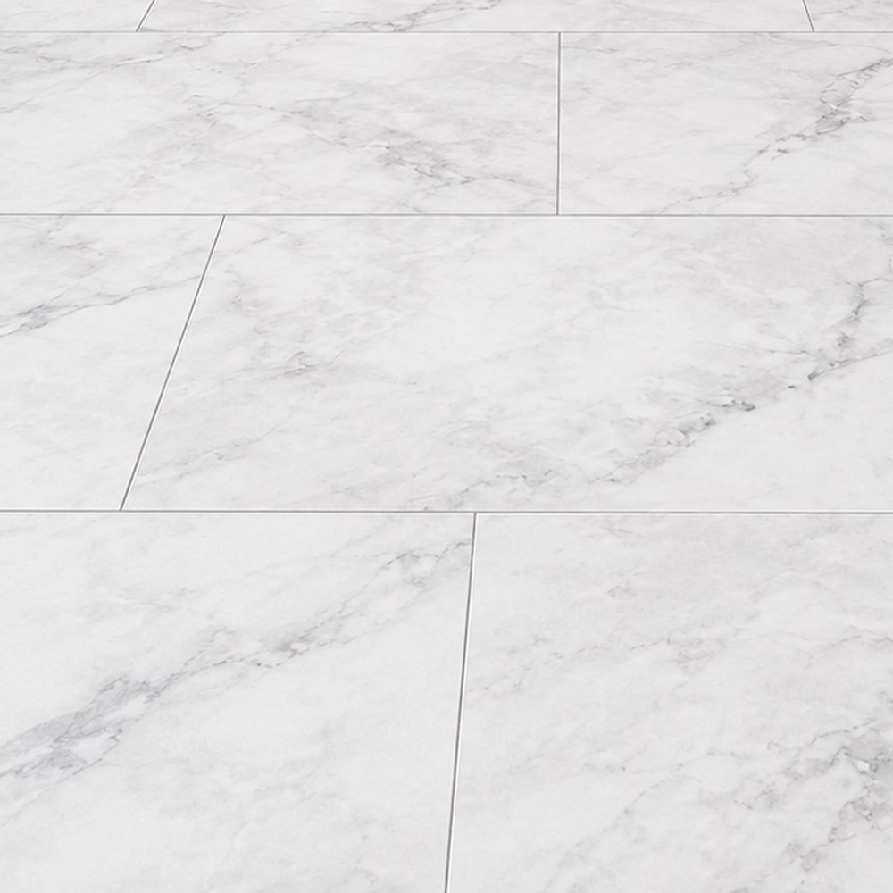 IF-9405 Carrara White Microcement SPC flooring 12x24 – close-up